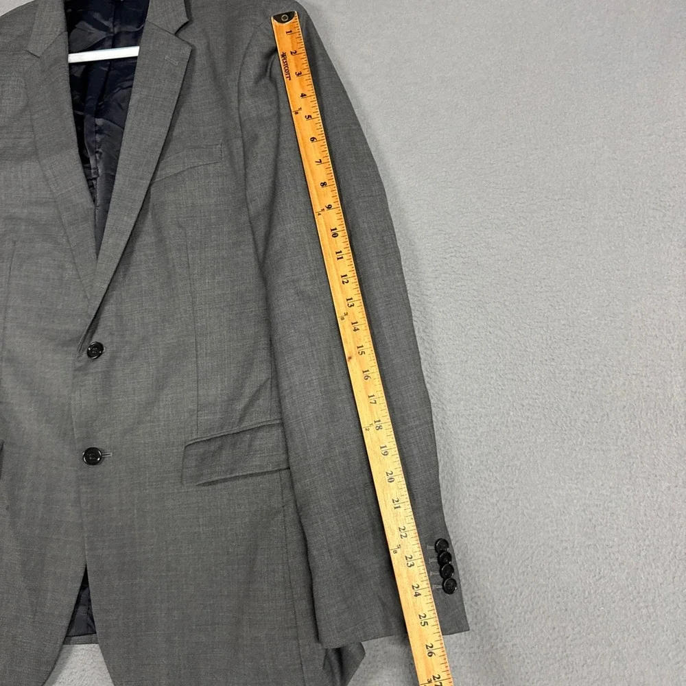 Banana Republic Blazer Mens 42L Grey Slim Fit Marzotto Wool Sport Coat Jacket